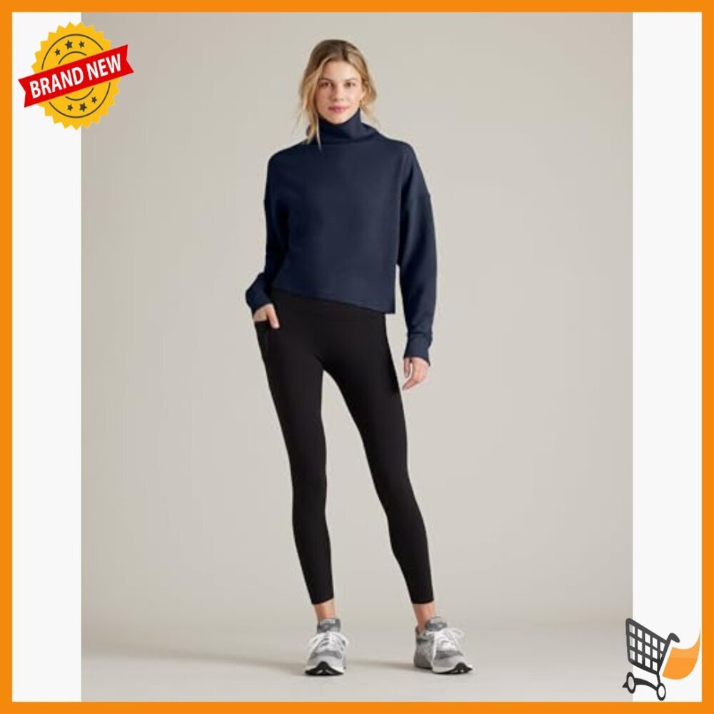 Cropped Mock Neck Sweatshirt, DreamGlow Fabric, Odor-Resistant Activewear - Picture 4 of 5